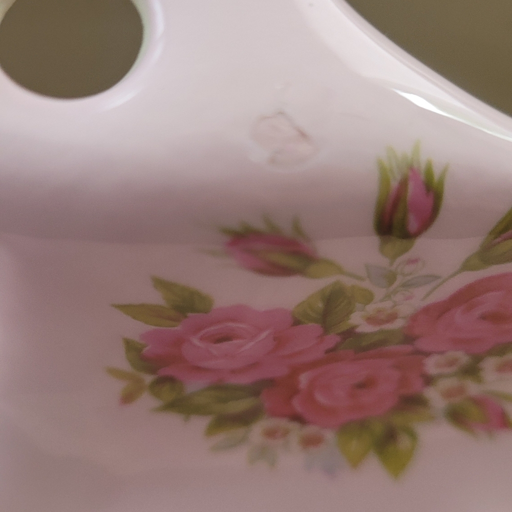Floral Pink Ceramic Brush Holder - Picture 2 of 5